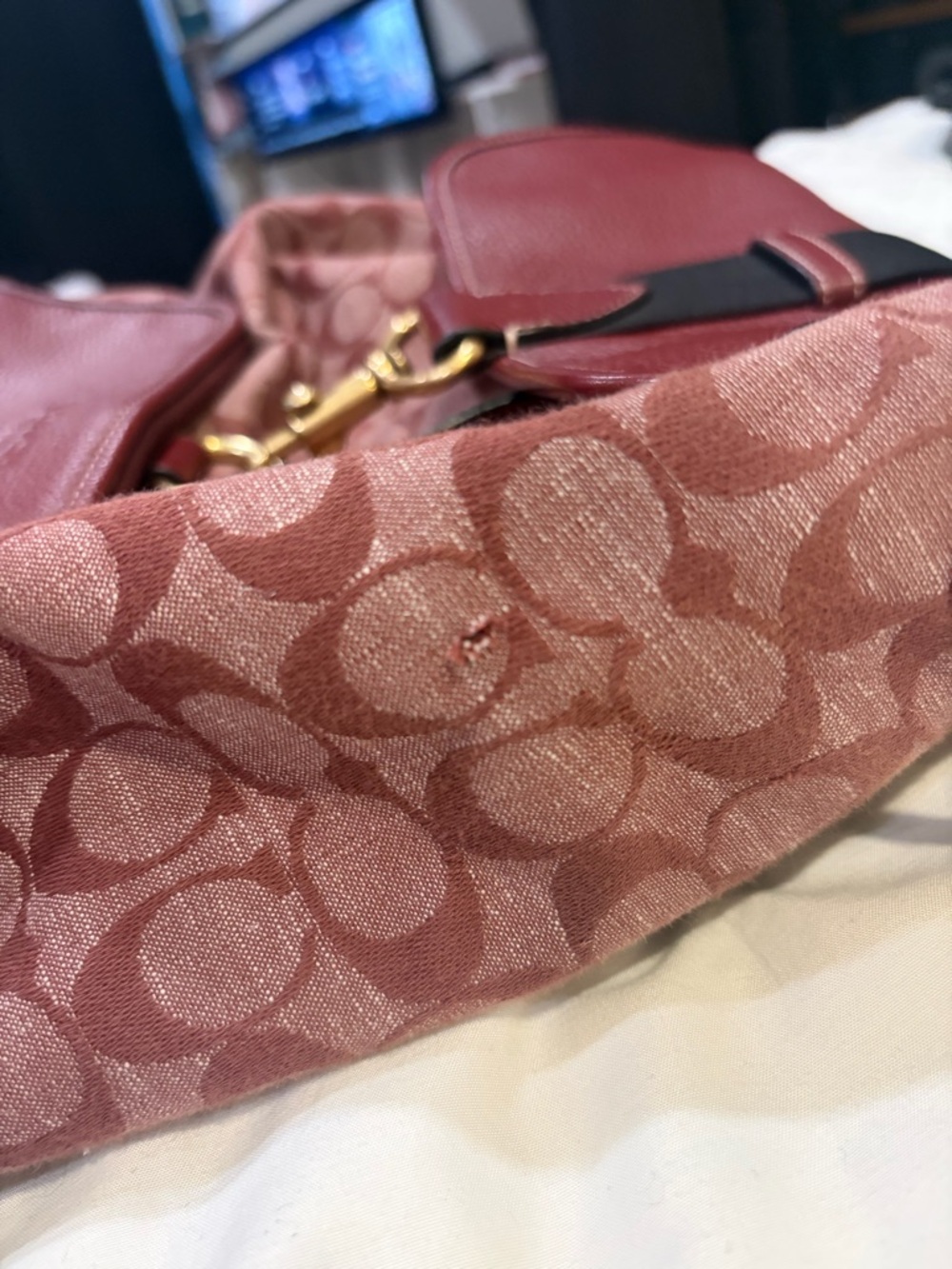 Coach Outlet Signature Canvas & Leather Backpack in Red - Picture 8 of 8